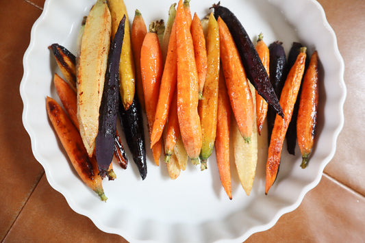 Honey Baked Rainbow Carrots