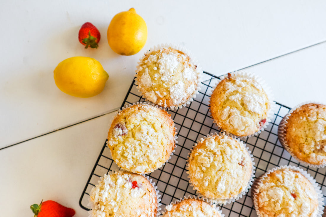 Strawberry Lemon Crumble Muffins