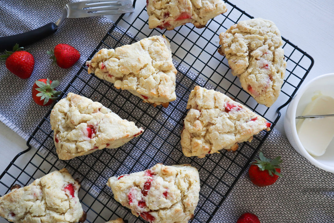 Strawberry White Chocolate Scones